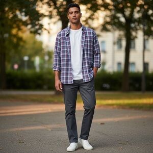 Faherty Plaid Supima Blend Long Sleeve Button Up Shirt Size Medium